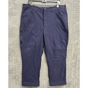 Eddie Bauer Navy Blue Fleece Lined Flat Front Tech Pants Mens Sz‎ 38x28* Camping